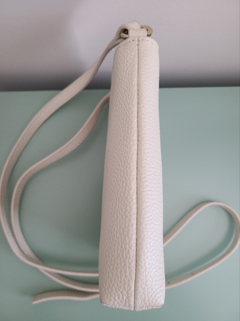 Quince Pebbled Leather Crossbody in Stone - Picture 7 of 10